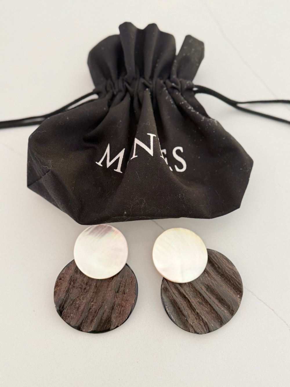 Monies Horn & Mother of Pearl Earrings Clip On